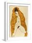 Upright Nude with Spread Legs and Yellow-Brown Shawl, 1914-Egon Schiele-Framed Giclee Print