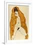 Upright Nude with Spread Legs and Yellow-Brown Shawl, 1914-Egon Schiele-Framed Giclee Print