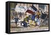 Uprising Leading to the Establishment of the Paris Commune, 1871-null-Framed Stretched Canvas