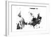 Upside Down Map of the World BG 1-Marlene Watson-Framed Giclee Print