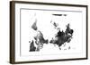 Upside Down Map of the World BG 1-Marlene Watson-Framed Giclee Print