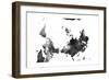 Upside Down Map of the World BG 1-Marlene Watson-Framed Premium Giclee Print