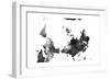 Upside Down Map of the World BG 1-Marlene Watson-Framed Premium Giclee Print