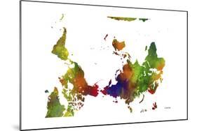 Upside Down Map of the World CLR 1-Marlene Watson-Mounted Giclee Print