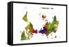 Upside Down Map of the World CLR 1-Marlene Watson-Framed Stretched Canvas