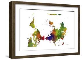 Upside Down Map of the World CLR 1-Marlene Watson-Framed Giclee Print