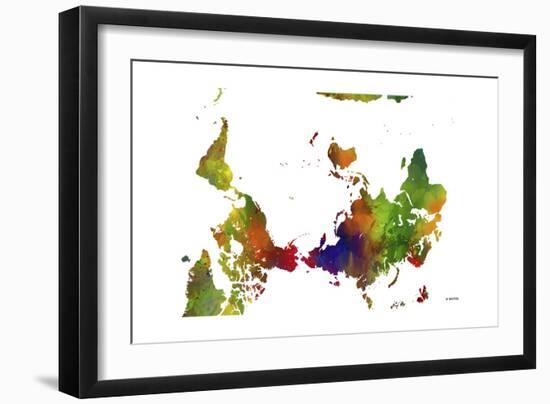 Upside Down Map of the World CLR 1-Marlene Watson-Framed Giclee Print