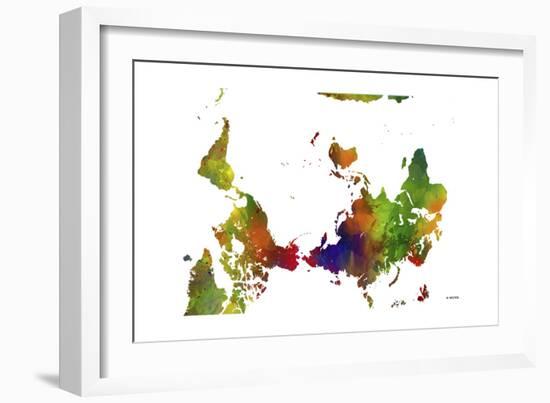 Upside Down Map of the World CLR 1-Marlene Watson-Framed Giclee Print