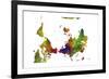 Upside Down Map of the World CLR 1-Marlene Watson-Framed Giclee Print