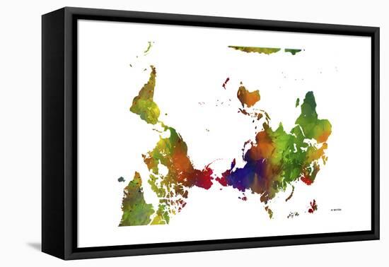 Upside Down Map of the World CLR 1-Marlene Watson-Framed Stretched Canvas