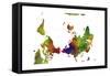 Upside Down Map of the World CLR 1-Marlene Watson-Framed Stretched Canvas