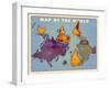 Upside Down Map of the World-American Flat-Framed Giclee Print