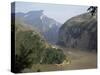 Upstream End Seen from Fengjie, Qutang Gorge, Three Gorges, Yangtze River, China-Tony Waltham-Stretched Canvas