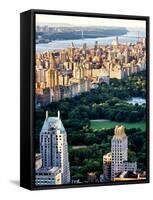 Uptown Manhattan and Central Park from the Viewing Deck of Rockefeller Center, New York-Philippe Hugonnard-Framed Stretched Canvas