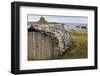 Upturned Weathered Boat Hut with Lindisfarne Castle and Fishing Boats at Low Tide, Holy Island-Eleanor Scriven-Framed Photographic Print