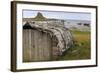 Upturned Weathered Boat Hut with Lindisfarne Castle and Fishing Boats at Low Tide, Holy Island-Eleanor Scriven-Framed Photographic Print