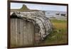 Upturned Weathered Boat Hut with Lindisfarne Castle and Fishing Boats at Low Tide, Holy Island-Eleanor Scriven-Framed Photographic Print