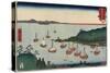 Uraga in Sagami Province, July 1858-Utagawa Hiroshige-Stretched Canvas