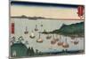 Uraga in Sagami Province, July 1858-Utagawa Hiroshige-Mounted Giclee Print