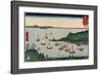 Uraga in Sagami Province, July 1858-Utagawa Hiroshige-Framed Giclee Print