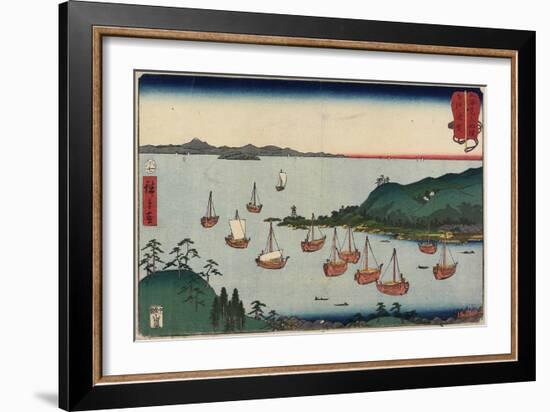 Uraga in Sagami Province, July 1858-Utagawa Hiroshige-Framed Giclee Print