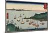 Uraga in Sagami Province, July 1858-Utagawa Hiroshige-Mounted Giclee Print