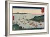Uraga in Sagami Province, July 1858-Utagawa Hiroshige-Framed Giclee Print