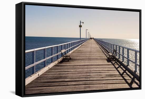 Urangan Pier, Hervey Bay, Queensland, Australia-Mark A Johnson-Framed Stretched Canvas