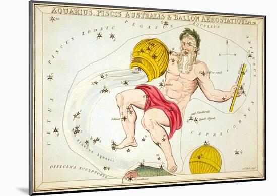 Urania's Mirror, Aquarius, 1825-Sidney Hall-Mounted Art Print