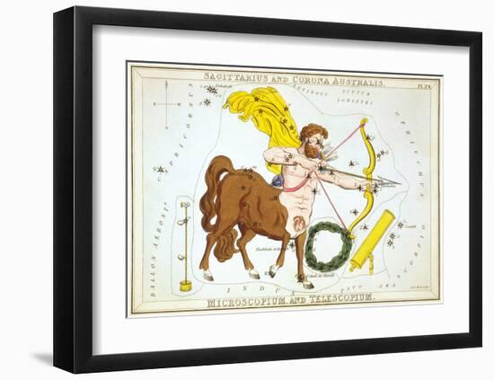 Urania's Mirror, Sagittarius, 1825-Sidney Hall-Framed Art Print