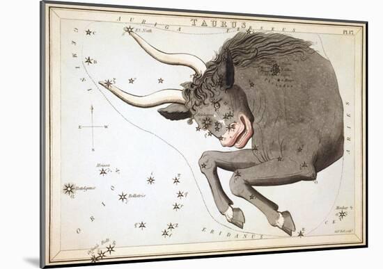 Urania's Mirror, Taurus, 1825-Sidney Hall-Mounted Art Print