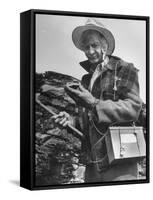 Uranium Prospector Clarence Cody Using Homemade Geiger Counter-Francis Miller-Framed Stretched Canvas