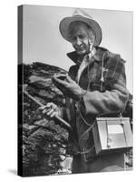 Uranium Prospector Clarence Cody Using Homemade Geiger Counter-Francis Miller-Stretched Canvas