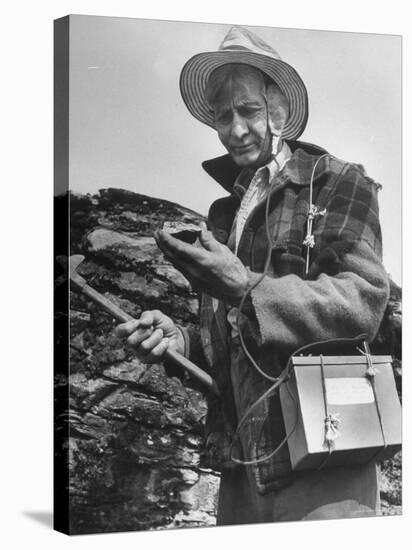 Uranium Prospector Clarence Cody Using Homemade Geiger Counter-Francis Miller-Stretched Canvas