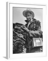 Uranium Prospector Clarence Cody Using Homemade Geiger Counter-Francis Miller-Framed Photographic Print