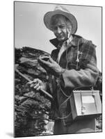 Uranium Prospector Clarence Cody Using Homemade Geiger Counter-Francis Miller-Mounted Photographic Print