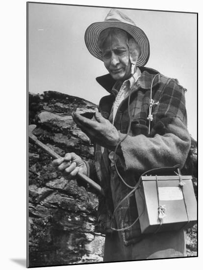 Uranium Prospector Clarence Cody Using Homemade Geiger Counter-Francis Miller-Mounted Photographic Print