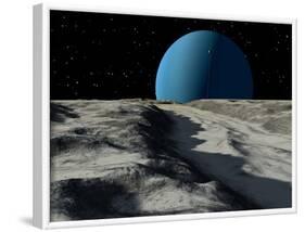 Uranus Seen from the Surface of its Moon, Ariel-Stocktrek Images-Framed Photographic Print
