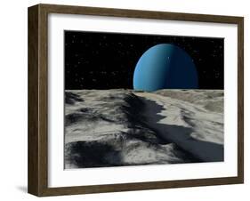 Uranus Seen from the Surface of its Moon, Ariel-Stocktrek Images-Framed Photographic Print