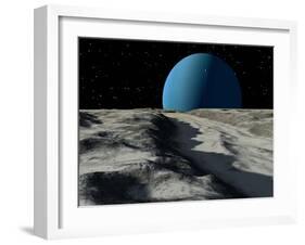 Uranus Seen from the Surface of its Moon, Ariel-Stocktrek Images-Framed Photographic Print