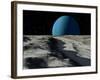 Uranus Seen from the Surface of its Moon, Ariel-Stocktrek Images-Framed Photographic Print