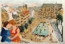 Paris, Le Louvre-Urbain Huchet-Collectable Print