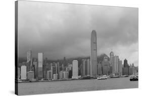 Urban Architecture in Hong Kong Victoria Harbor with City Skyline and Cloud in the Day in Black And-Songquan Deng-Stretched Canvas