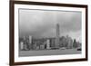 Urban Architecture in Hong Kong Victoria Harbor with City Skyline and Cloud in the Day in Black And-Songquan Deng-Framed Photographic Print