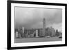 Urban Architecture in Hong Kong Victoria Harbor with City Skyline and Cloud in the Day in Black And-Songquan Deng-Framed Photographic Print