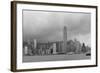 Urban Architecture in Hong Kong Victoria Harbor with City Skyline and Cloud in the Day in Black And-Songquan Deng-Framed Photographic Print