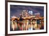 Urban Architecture with Orlando Downtown Skyline over Lake Eola at Dusk-Songquan Deng-Framed Photographic Print