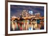 Urban Architecture with Orlando Downtown Skyline over Lake Eola at Dusk-Songquan Deng-Framed Photographic Print