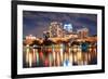 Urban Architecture with Orlando Downtown Skyline over Lake Eola at Dusk-Songquan Deng-Framed Photographic Print