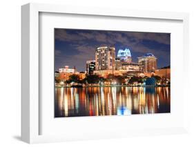 Urban Architecture with Orlando Downtown Skyline over Lake Eola at Dusk-Songquan Deng-Framed Photographic Print